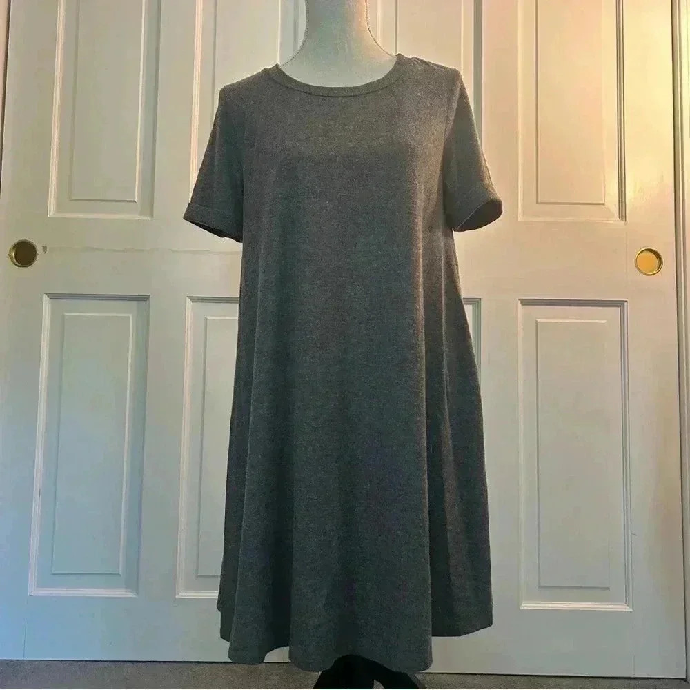 Grey A Line T Shirt Mini Dress